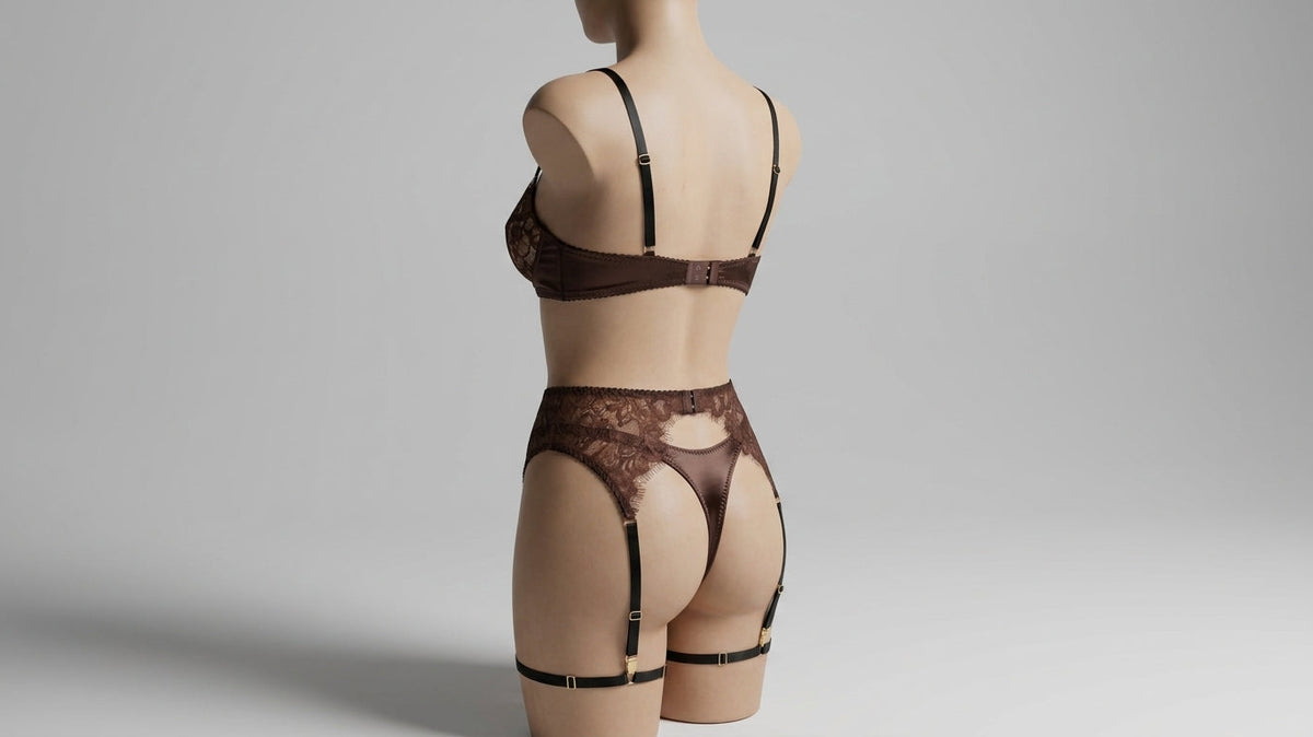 Amber back view lingerie set