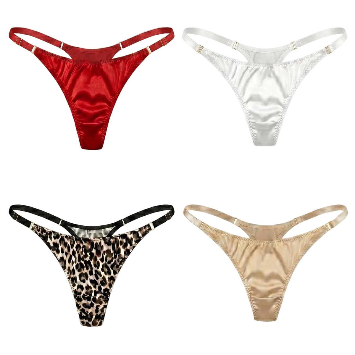 Handcrafted multicolor Silk Box panties set featuring soft satin details and clean architectural lines.