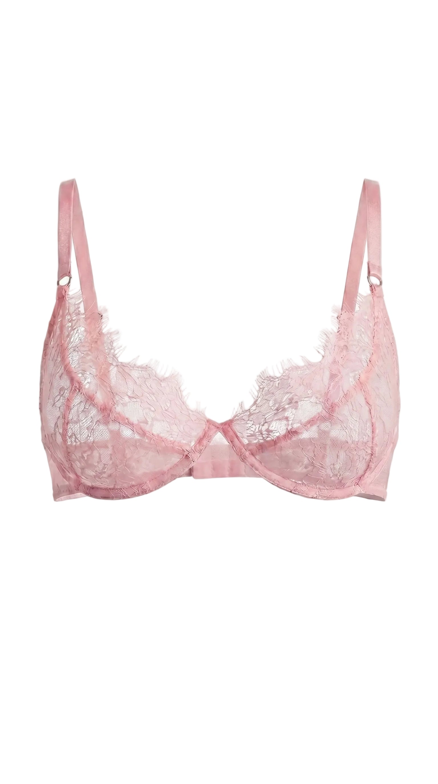 Bespoke pink lace panties from the Femme Totale luxury nightwear collection, custom tailored for a flawless fit.