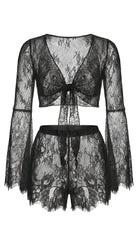 Bespoke black lace panties from the Angelic Whisper luxury nightwear collection, custom tailored for a flawless fit.