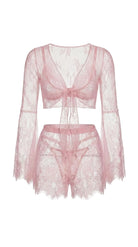 Bespoke pink lace panties from the Angelic Whisper luxury nightwear collection, custom tailored for a flawless fit.