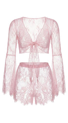 Bespoke pink lace panties from the Angelic Whisper luxury nightwear collection, custom tailored for a flawless fit.