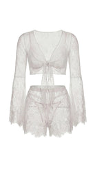 Bespoke white lace panties from the Angelic Whisper luxury nightwear collection, custom tailored for a flawless fit.