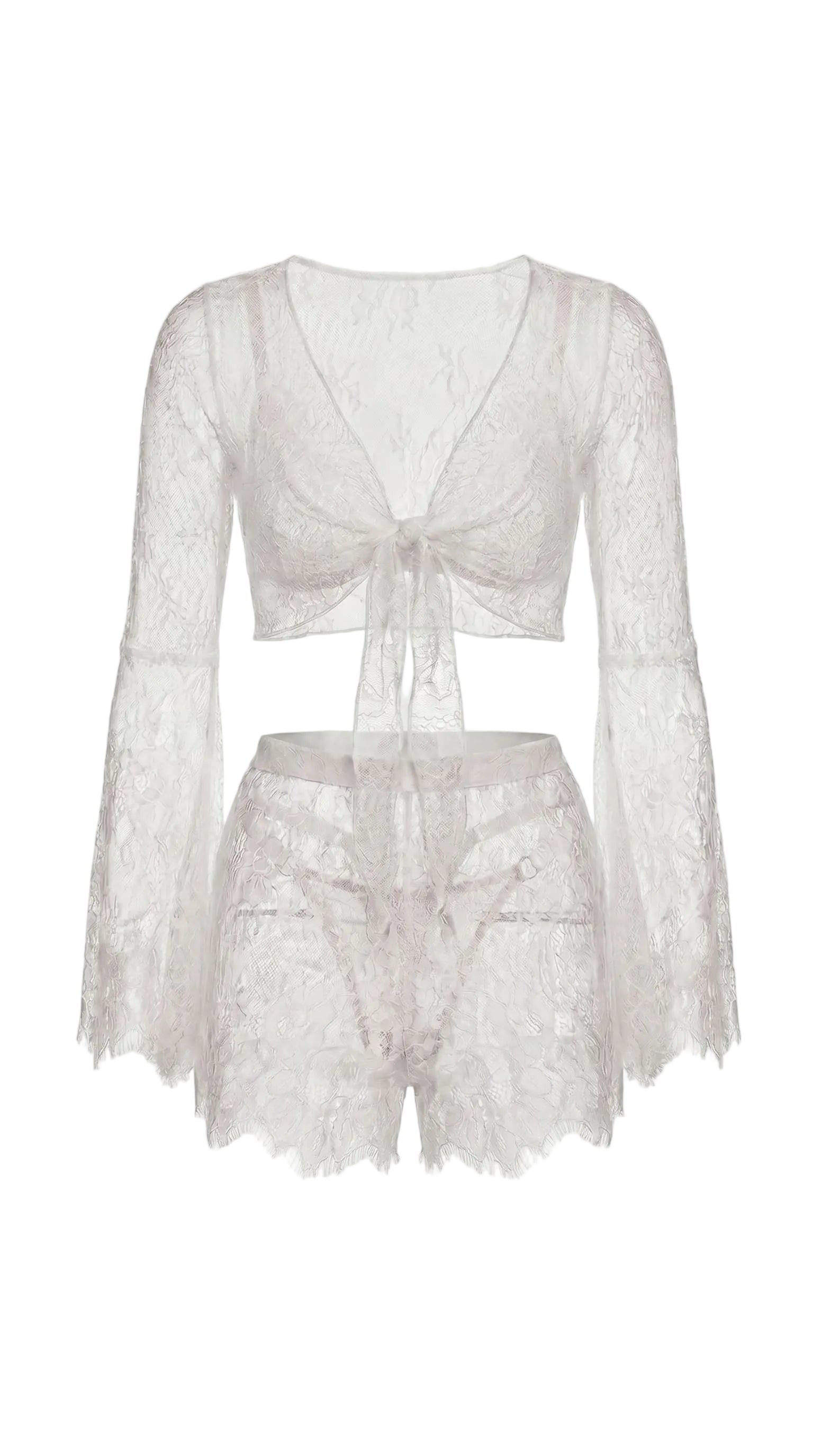 Bespoke white lace panties from the Angelic Whisper luxury nightwear collection, custom tailored for a flawless fit.
