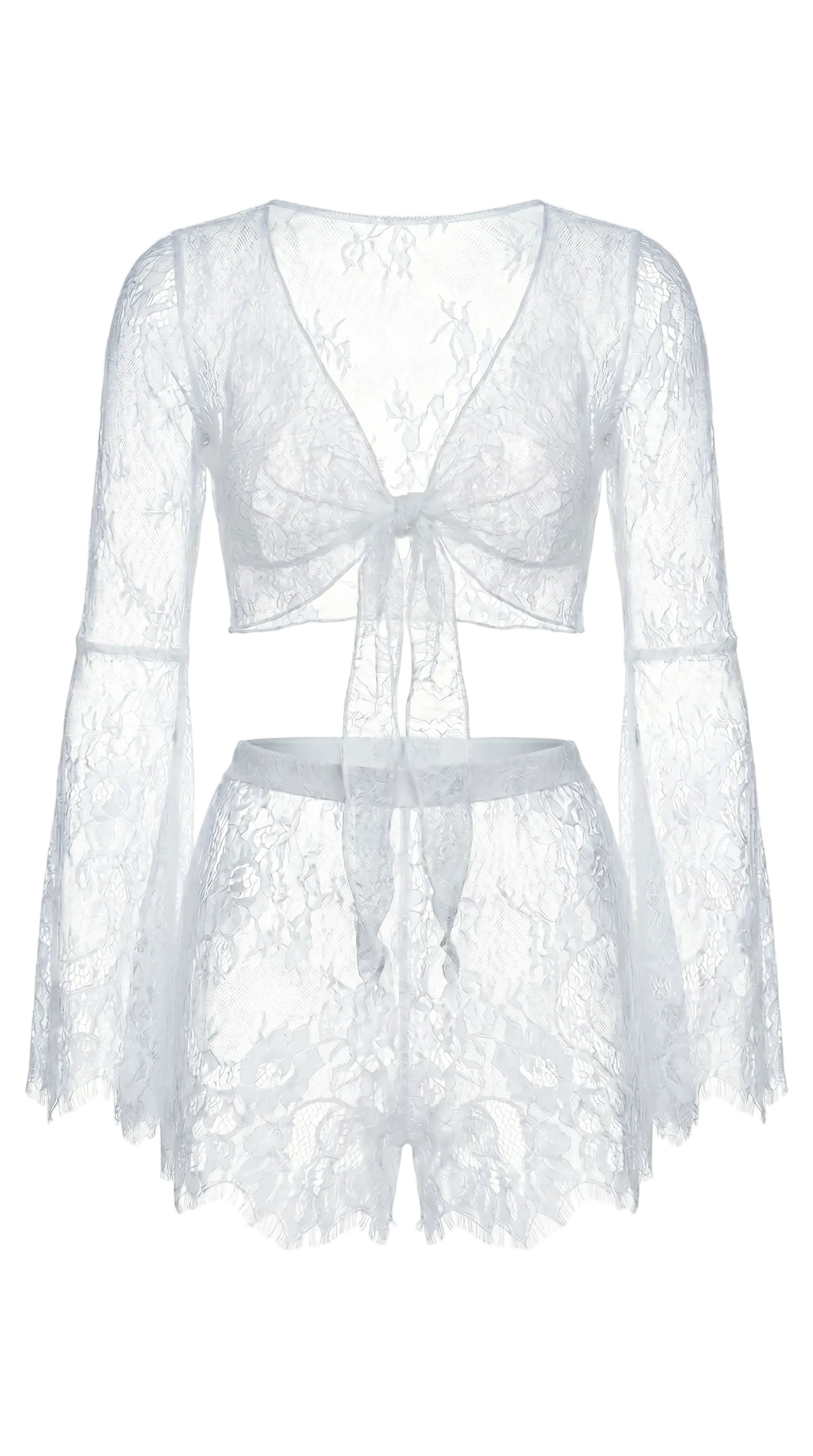 Bespoke white lace panties from the Angelic Whisper luxury nightwear collection, custom tailored for a flawless fit.