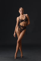 Black Flowers bespoke lingerie set - artisanal onyx collection view 12