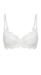 Carolina white lace bra with architectural mesh panels and custom tailoring for a flawless bridal fit.