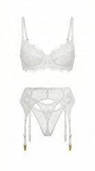 Carolina white bespoke lingerie set - artisanal bridal collection view 1