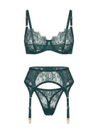 Emerland green bespoke lingerie set - artisanal collection view 1