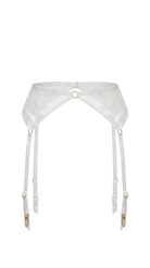 Erin structural lace garter belt with adjustable straps and geometric design