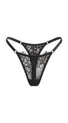 Bespoke black lace panties from the Femme Totale luxury nightwear collection, custom tailored for a flawless fit.
