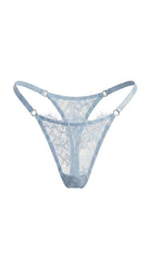 Bespoke blue lace panties from the Femme Totale luxury nightwear collection, custom tailored for a flawless fit.