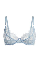 Handcrafted blue lace bra from the architectural Femme Totale collection, custom tailored to unique parameters.