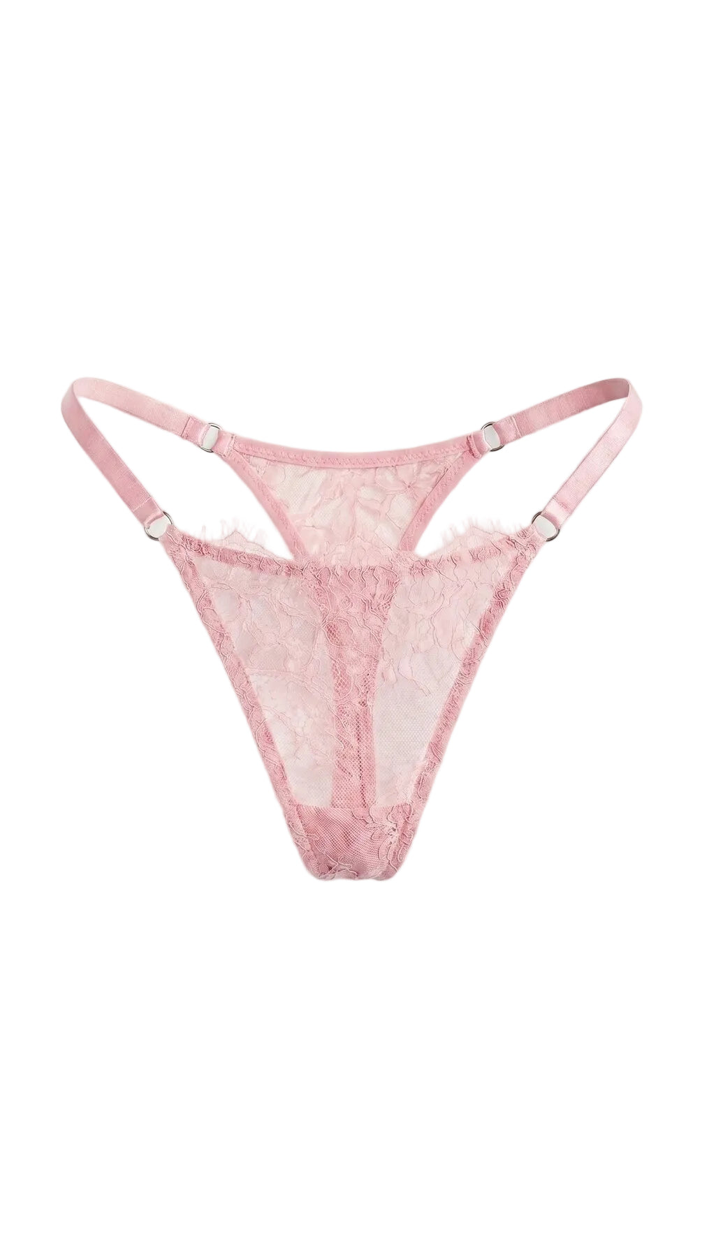 Handcrafted pink lace bra from the architectural Femme Totale collection, custom tailored to unique parameters.