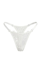 Full view of the handcrafted white lace Femme Totale nightwear set featuring robe, bra, and panties.
