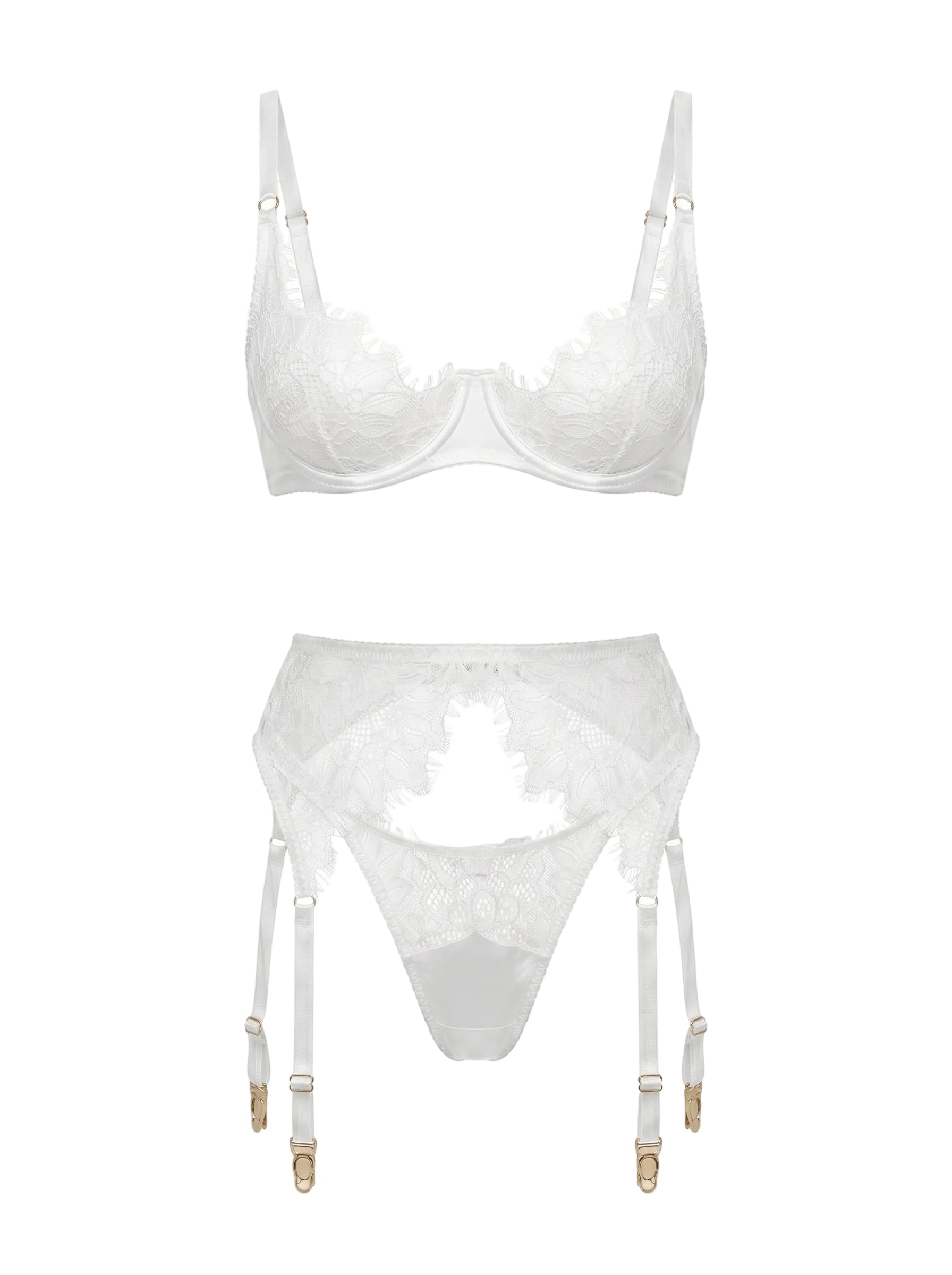 Jasmine white bespoke lingerie set - full collection view 17