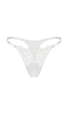 Jasmine white lace and mesh bespoke panties featuring floral embroidery.