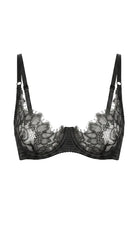 Jasmine black lace underwire bra studio shot