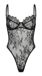 Lace Poetry black sheer lace nightwear pants on ghost mannequin front view