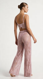Lace Poetry pink sheer lace loungewear pants on ghost mannequin