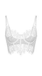 Back view of the sculptured white lace custom bodysuit