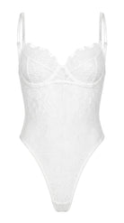 Back clasp view of the custom handmade white lace supportive bra