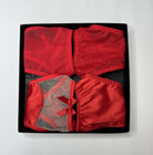Handcrafted  Red Love Box panties for a perfect bespoke fit.