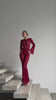 Precision-tailored red lace jumpsuit video from the Amalia Empress collection.