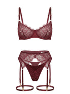 Samantha red bespoke lingerie set - artisanal collection view 1